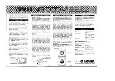Yamaha NS-500M Speaker System User Manual - cover page