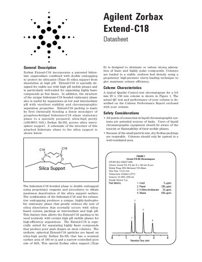Agilent Extend-C18 HPLC Column Datasheet - cover page