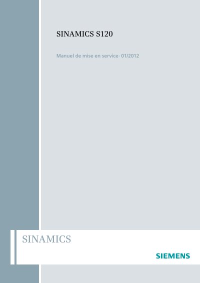Siemens SINAMICS S120 Commissioning Manual - cover page