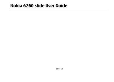 Nokia 6260 slide User Manual - cover page