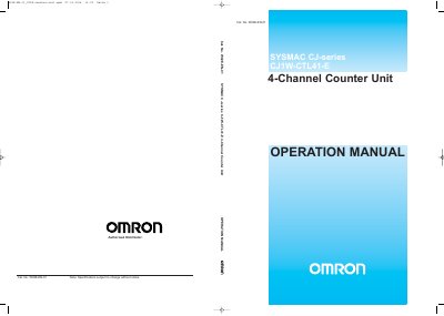 Omron CJ1W-CTL41-E 4-Channel Counter Unit Operation Manual - cover page