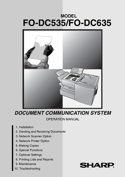 Sharp FO-DC535/FO-DC635 Document Communication System Operation Manual