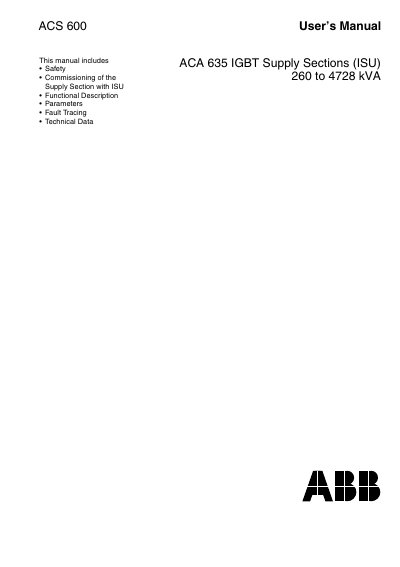 ABB ACS 600 IGBT Supply Sections User Manual - cover page