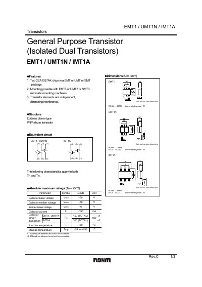 ROHM EMT1/UMT1N/INT1A handbook - cover page