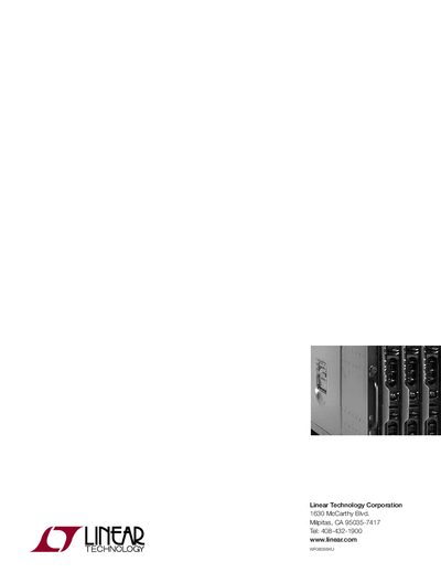 Linear Technology WFO8098KU Telecom Datacom Industrial Power Products Catalog - cover page