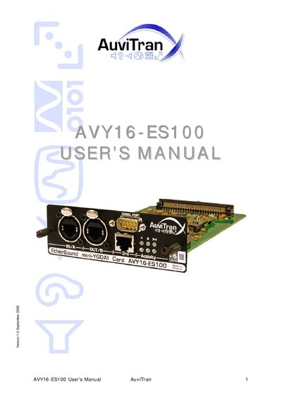 AuviTran AVY16-ES100 User Manual - cover page