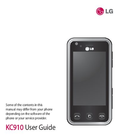 LG KC910 Phone User Guide - cover page