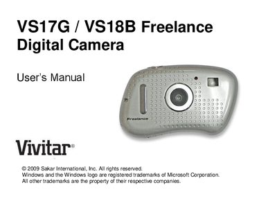Vivitar VS17G VS18B Freelance Digital Camera User Manual - cover page