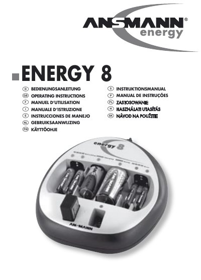 ANSMANN ENERGY 8 Charger User Manual - cover page