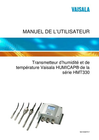 Vaisala HMT330 User Manual - cover page
