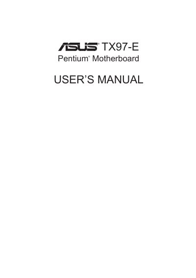 ASUS TX97-E Motherboard User Manual - cover page