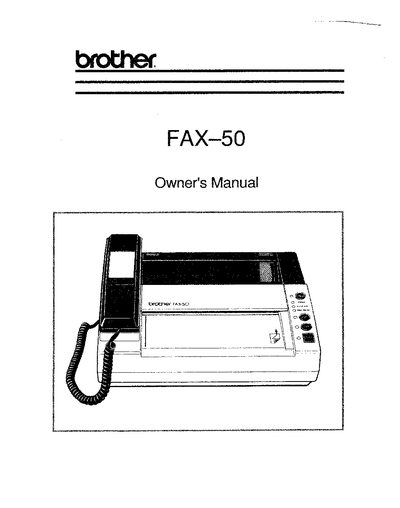 Brother FAX-50 Facsimile Transceiver Owner's Manual - cover page