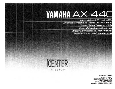 Yamaha AX-440 Natural Sound Stereo Amplifier Owner's Manual - cover page