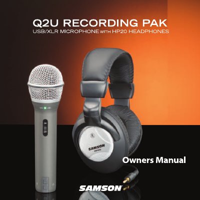 Samson Q2U Recording Pack User Manual - cover page