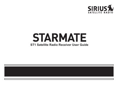 SIRIUS ST1 Satellite Radio Receiver User Guide - cover page