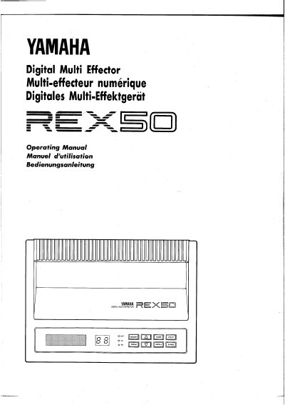Yamaha REX50 Digital Multi Effector Operating Manual