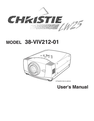 CHRISTIE LW25 38-VIV212-01 user manual - cover page