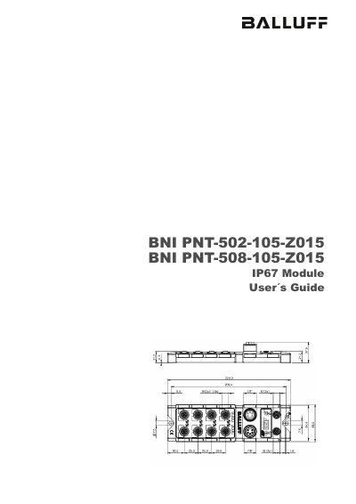 Balluff BNI PNT-502/508 IP67 Module User's Guide - cover page