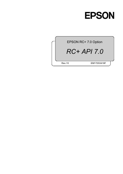 Epson RC+ 7.0 Option RC+ API 7.0 Programming Manual - cover page