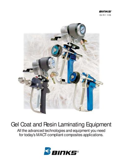 Binks Gel Coat Resin Laminating Equipment Manual - cover page