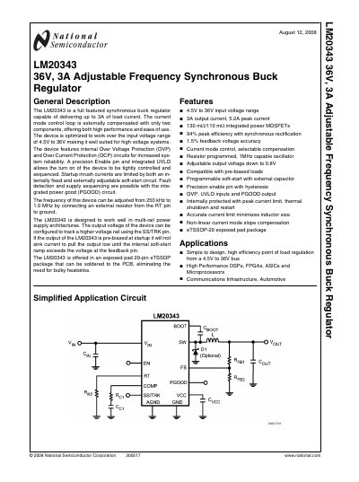 National LM20343 Datasheet - cover page
