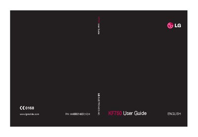 LG KF750 User Guide - cover page