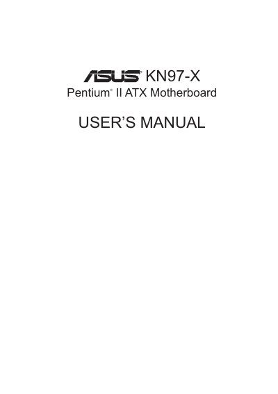 ASUS KN97-X User Manual