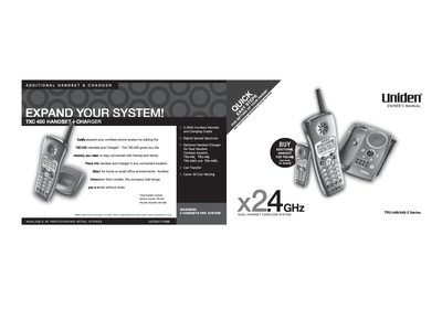 Uniden TRU 448/448-2 Series Cordless Phone Owner's Manual - cover page