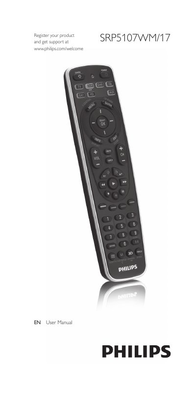 Philips SRP5107WM Universal Remote Control User Manual