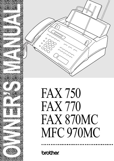 Brother FAX 750/770/870MC/MFC 970MC Owner's Manual - cover page