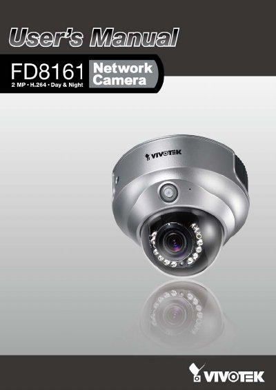 VIVOTEK FD8161 Fixed Dome Network Camera User's Manual - cover page
