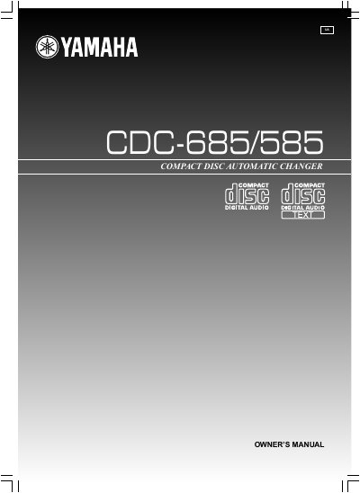 Yamaha CDC-685/585 CD Changer Owner's Manual - cover page