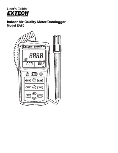 Extech EA80 Indoor Air Quality Meter User's Guide - cover page