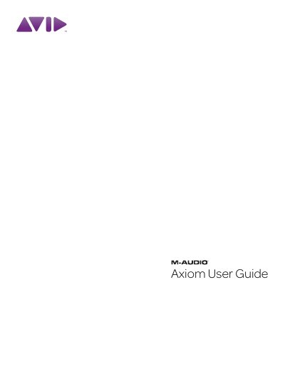 M-Audio Axiom Series MIDI Controller User Guide - cover page