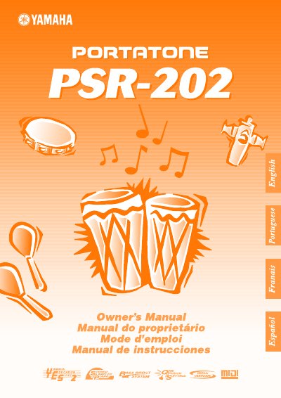 Yamaha PSR-202 PORTATONE Owner's Manual - cover page