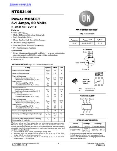 ON Semiconductor NTF3446 handbook - cover page