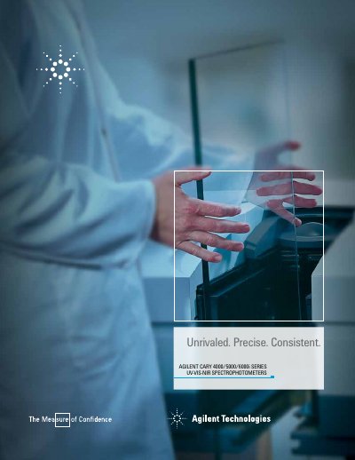 Agilent Cary 4000/5000/6000i Series UV-Vis-NIR Spectrophotometers Brochure - cover page