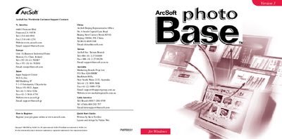 ArcSoft PhotoBase Quick Start Guide - cover page