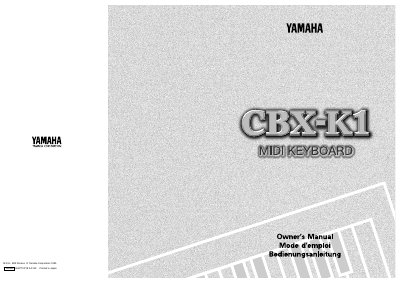 Yamaha CBX-K1 MIDI Keyboard User Manual - cover page