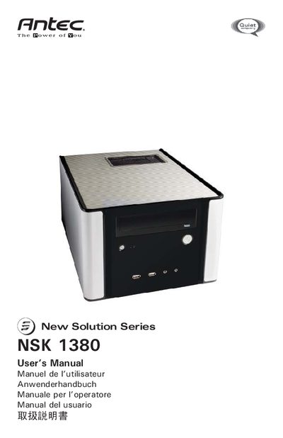 Antec NSK 1380 Micro ATX Cube Case User Manual