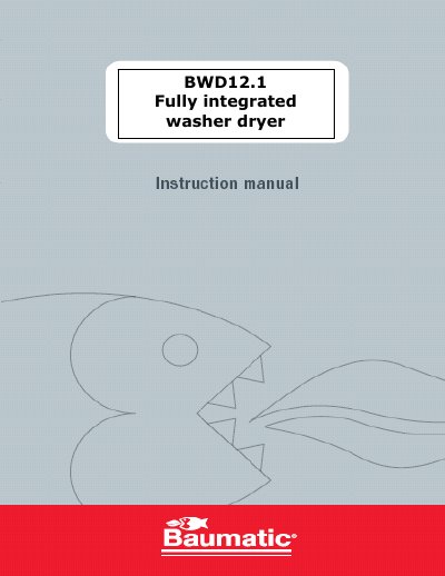 Baumatic BWD12.1 Fully Integrated Washer Dryer User Manual - cover page