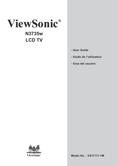 ViewSonic N3735w LCD TV User Guide - cover page