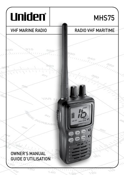 Uniden MHS75 VHF Marine Radio User Manual - cover page
