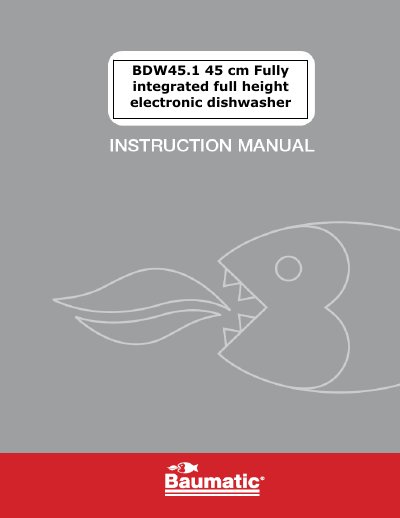 Baumatic BDW45.1 Dishwasher User Manual
