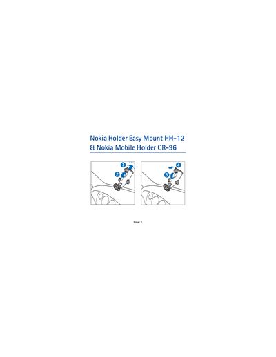 Nokia HH-12 Holder Easy Mount and CR-96 Mobile Holder User Manual - cover page