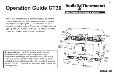 Philips CT30 Programmable Communicating Thermostat Operation Guide