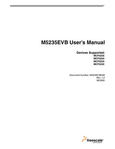 Freescal M5235EVBMCF5235 MCF5234 MCF5233 MCF5232 User Manual - cover page
