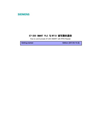 Siemens S7-200 SMART PLC with RFID Reader Communication Guide - cover page