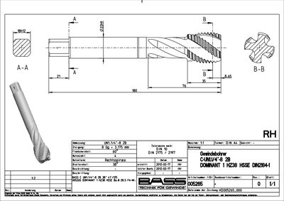 Bass KD005265-000 Threaded Insert Technical Data Sheet - cover page