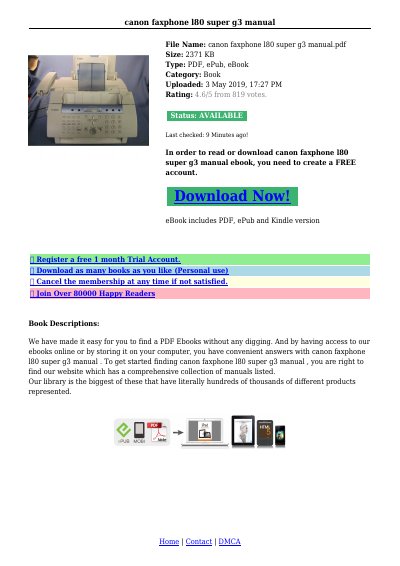 Canon FAXPHONE L80 Super G3 User Manual - cover page